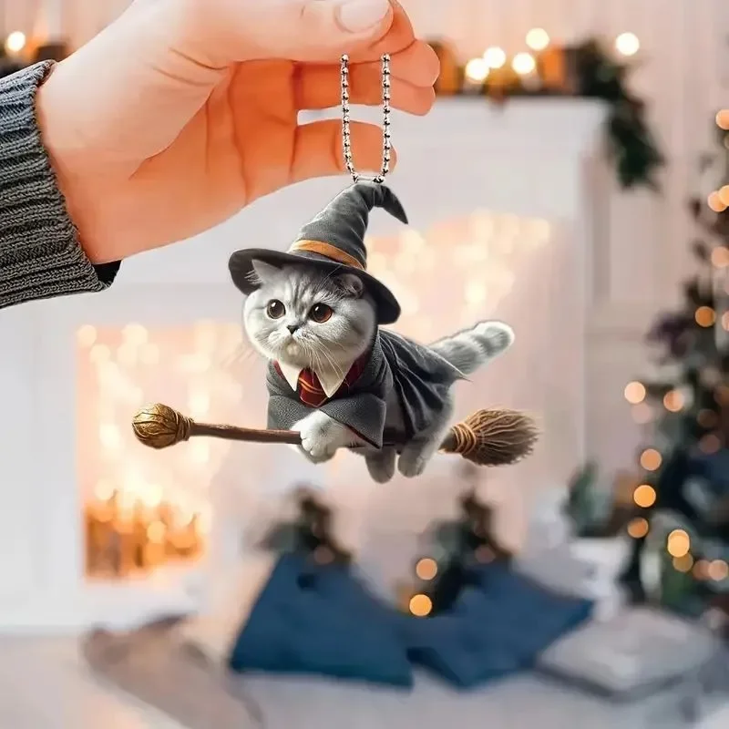 Cat-Shaped RearView Mirror Pendant