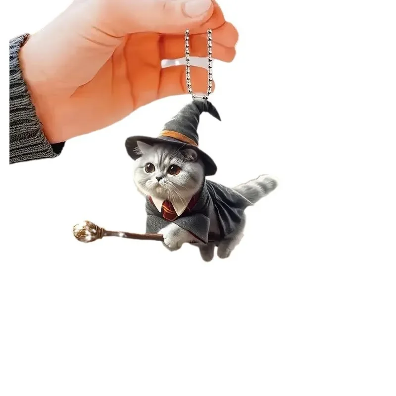 Cat-Shaped RearView Mirror Pendant