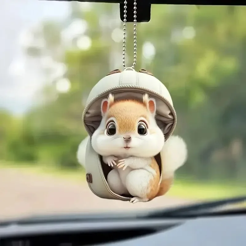 Cat-Shaped RearView Mirror Pendant