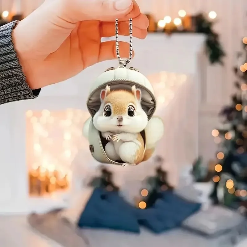 Cat-Shaped RearView Mirror Pendant