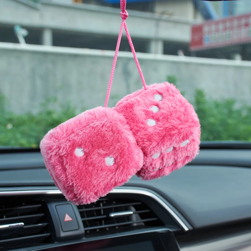 Dice with Dots Retro Square Plush Hanging Mirror Dice with Dots Retro Square Plush Hanging Mirror