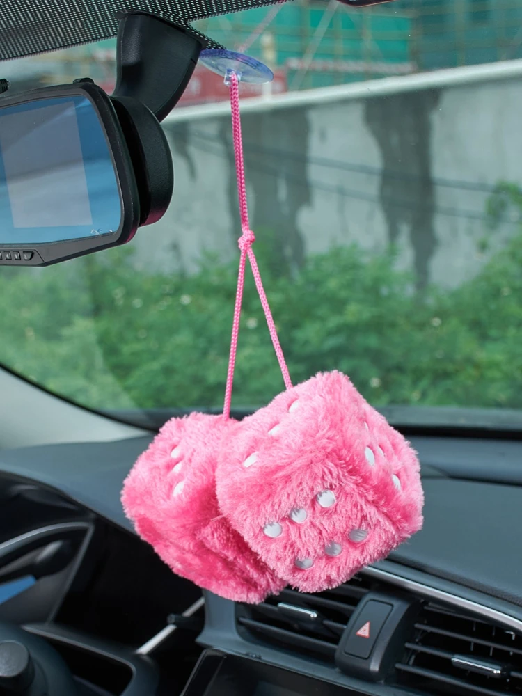 Dice with Dots Retro Square Plush Hanging Mirror Dice with Dots Retro Square Plush Hanging Mirror