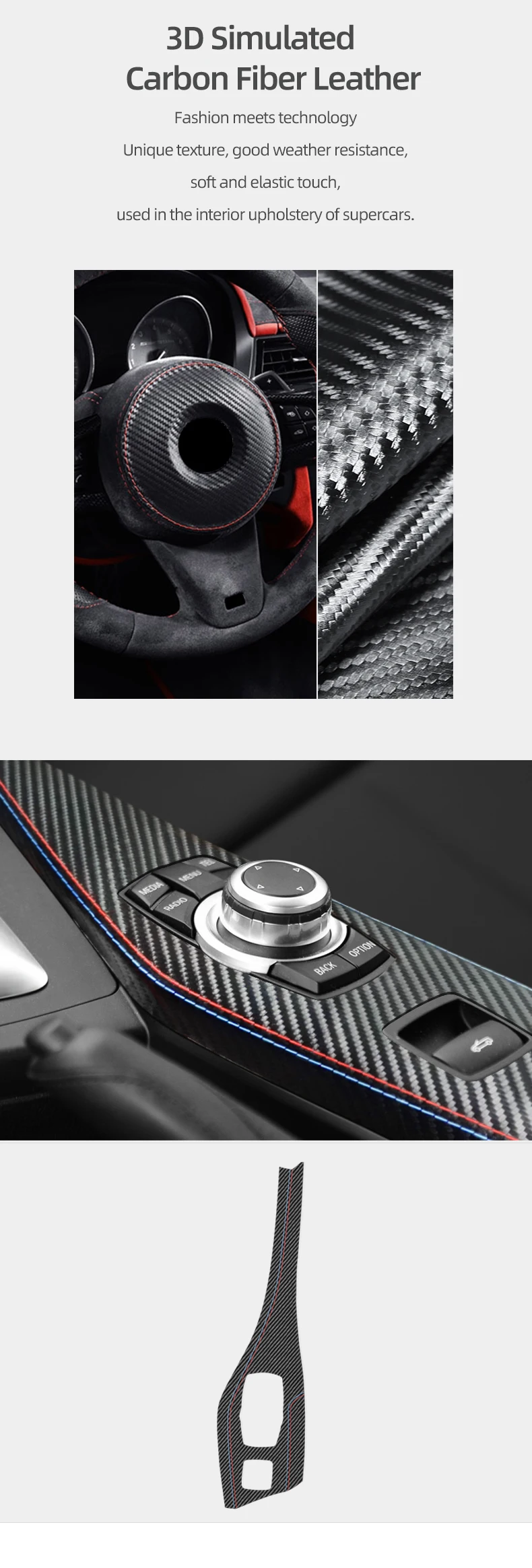 Alcantara Console Knob Trim for BMW F20/F21/F22/F23