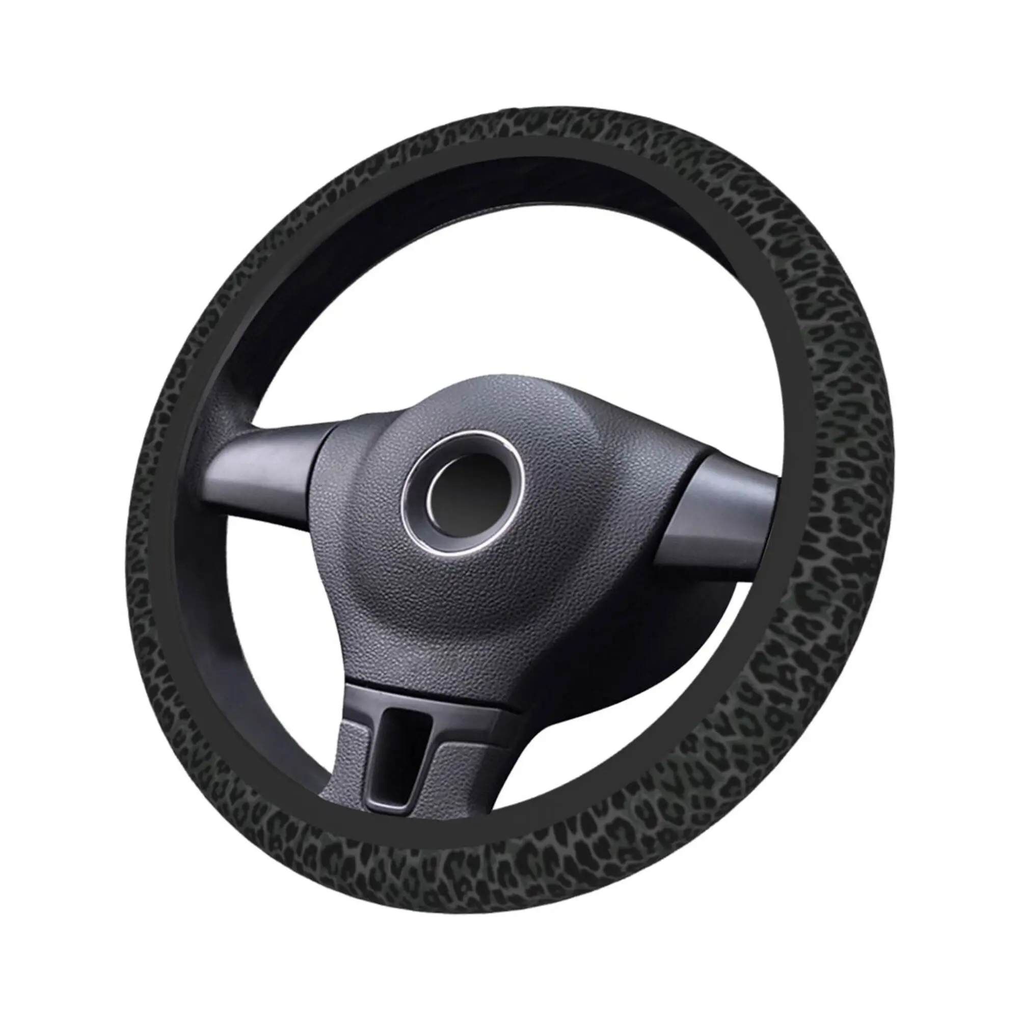 Black Leopard Anti-Slip Steering Wheel Cover