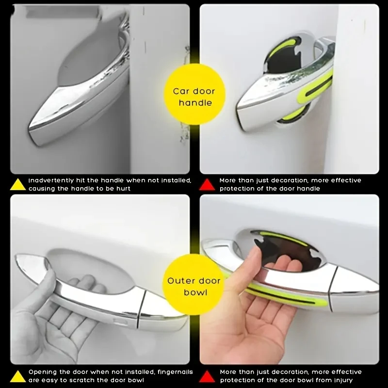 8pcs 3D Reflective Car Sticker Set