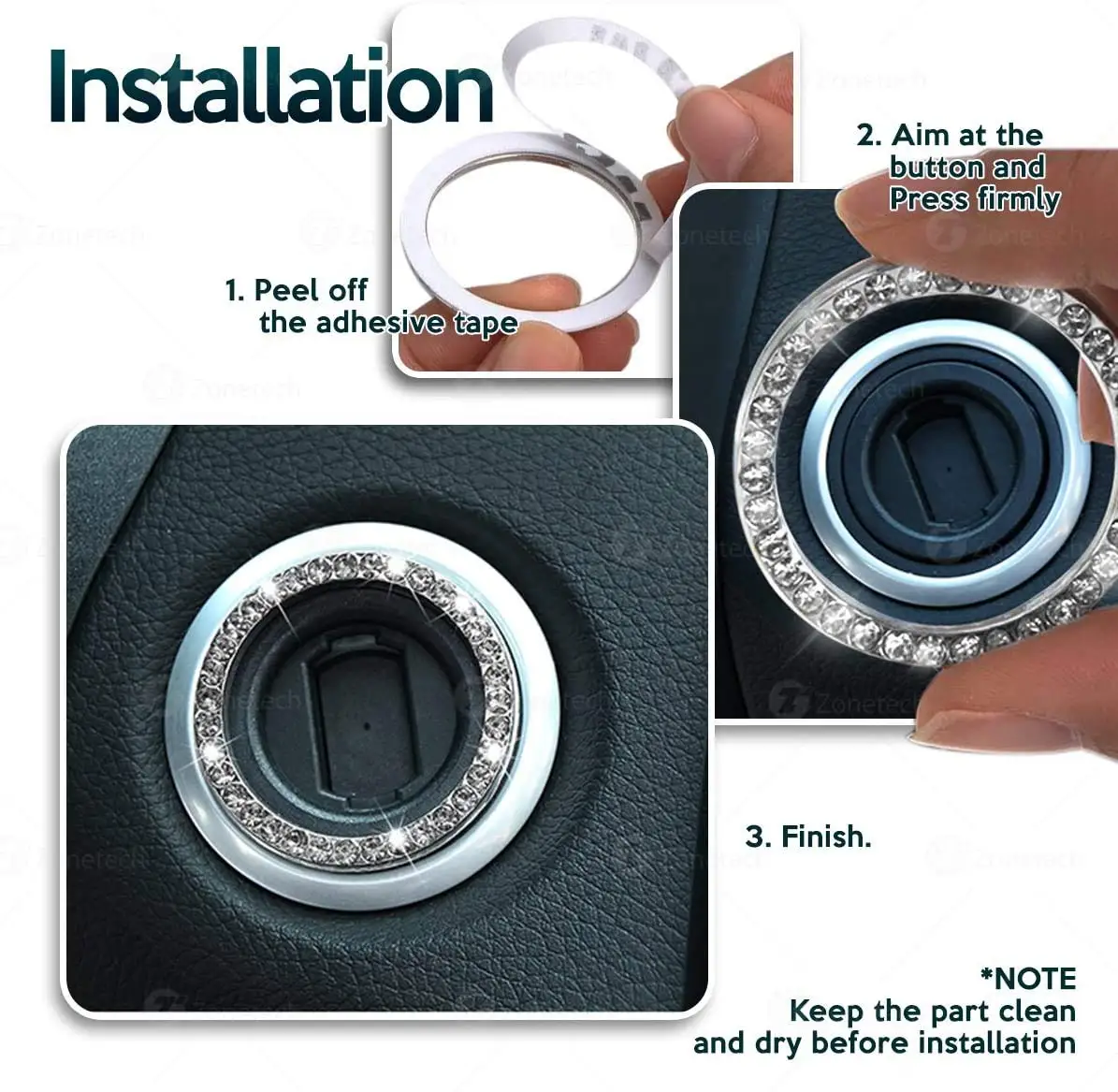 Car Ignition Key Ring Diamond