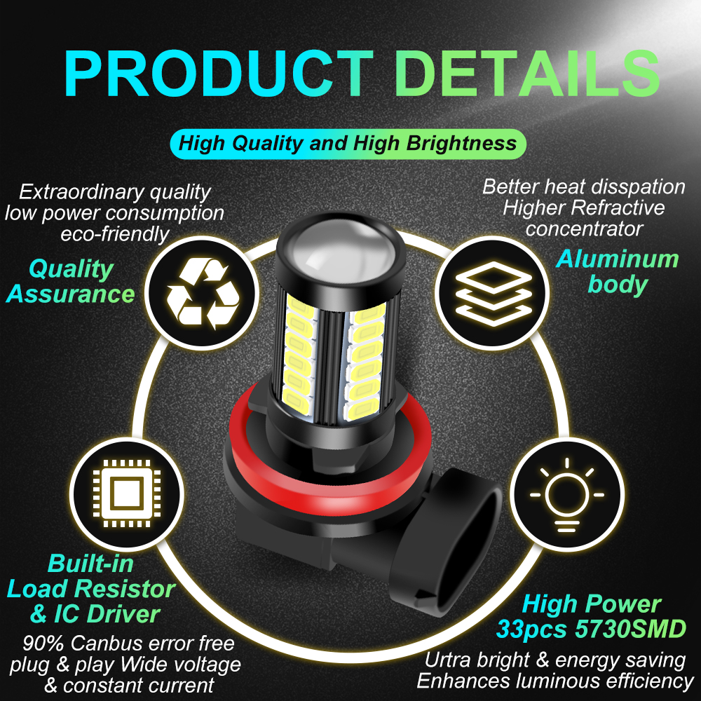 LED Auto Lamp Car Anti Fog Light Bulb 6000K Yellow Not for Headlights LED Auto Lamp Car Anti Fog Light Bulb 6000K Yellow Not for Headlights