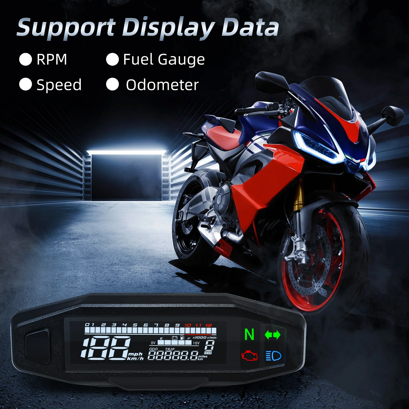 Universal Digital Motorcycle Speedometer Universal Digital Motorcycle Speedometer