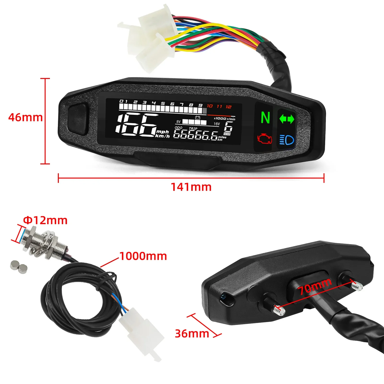 Universal Digital Motorcycle Speedometer Universal Digital Motorcycle Speedometer