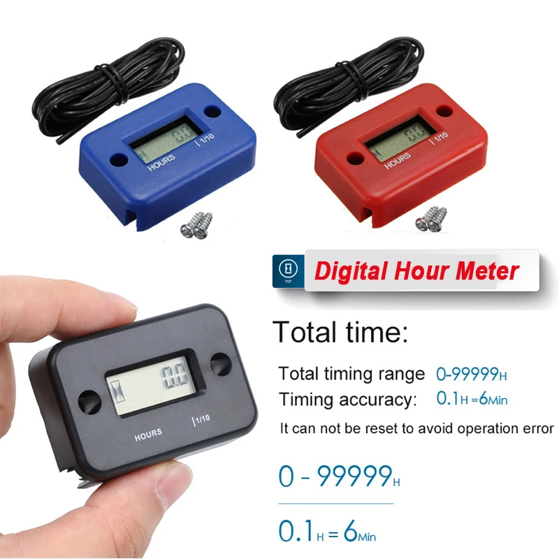 Digital Hour Meter LCD Counter For ATV Motorcycle