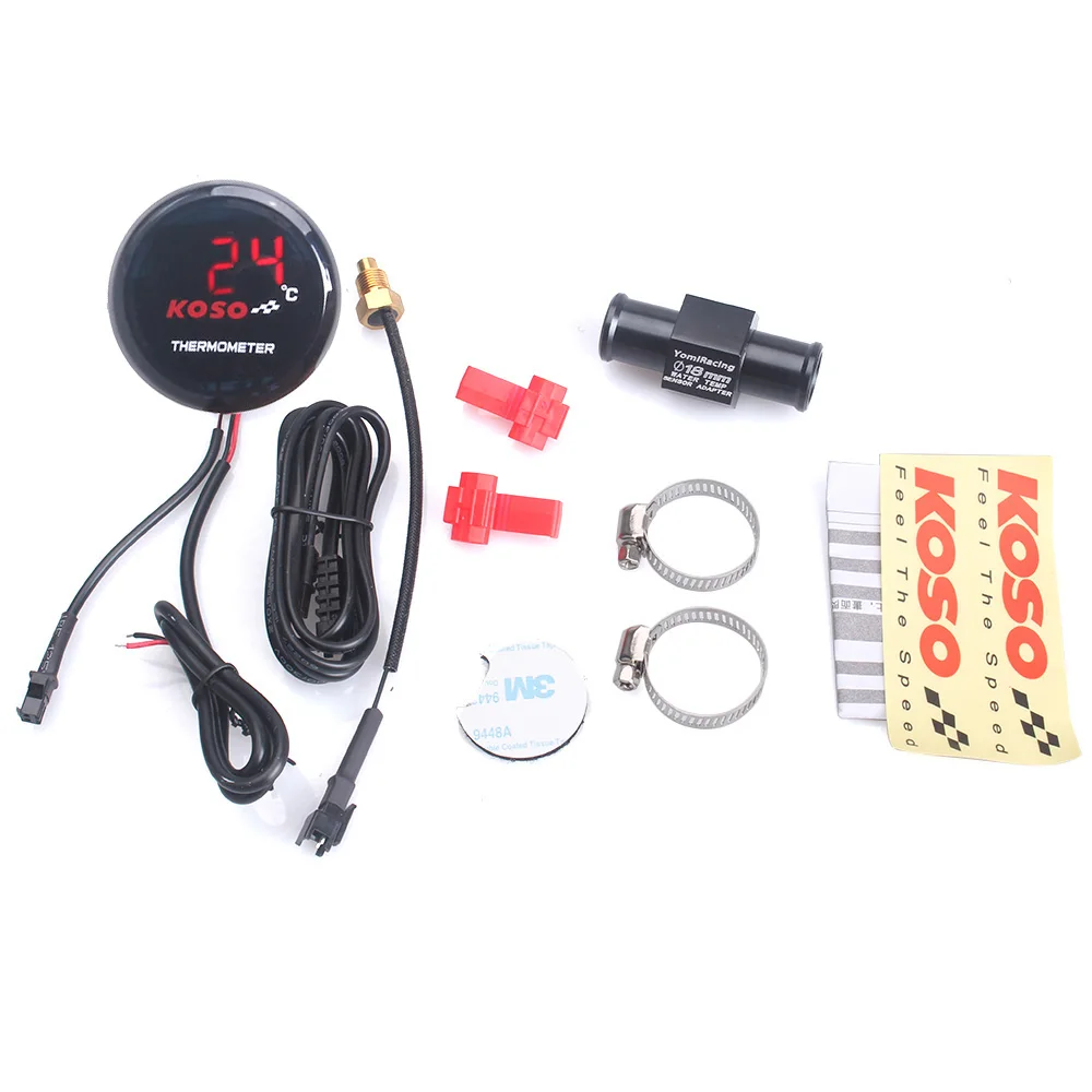 Temperature Digital Display Meter Gauge Sensor Adapter For KOSO