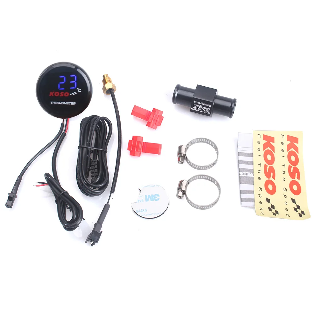 Temperature Digital Display Meter Gauge Sensor Adapter For KOSO