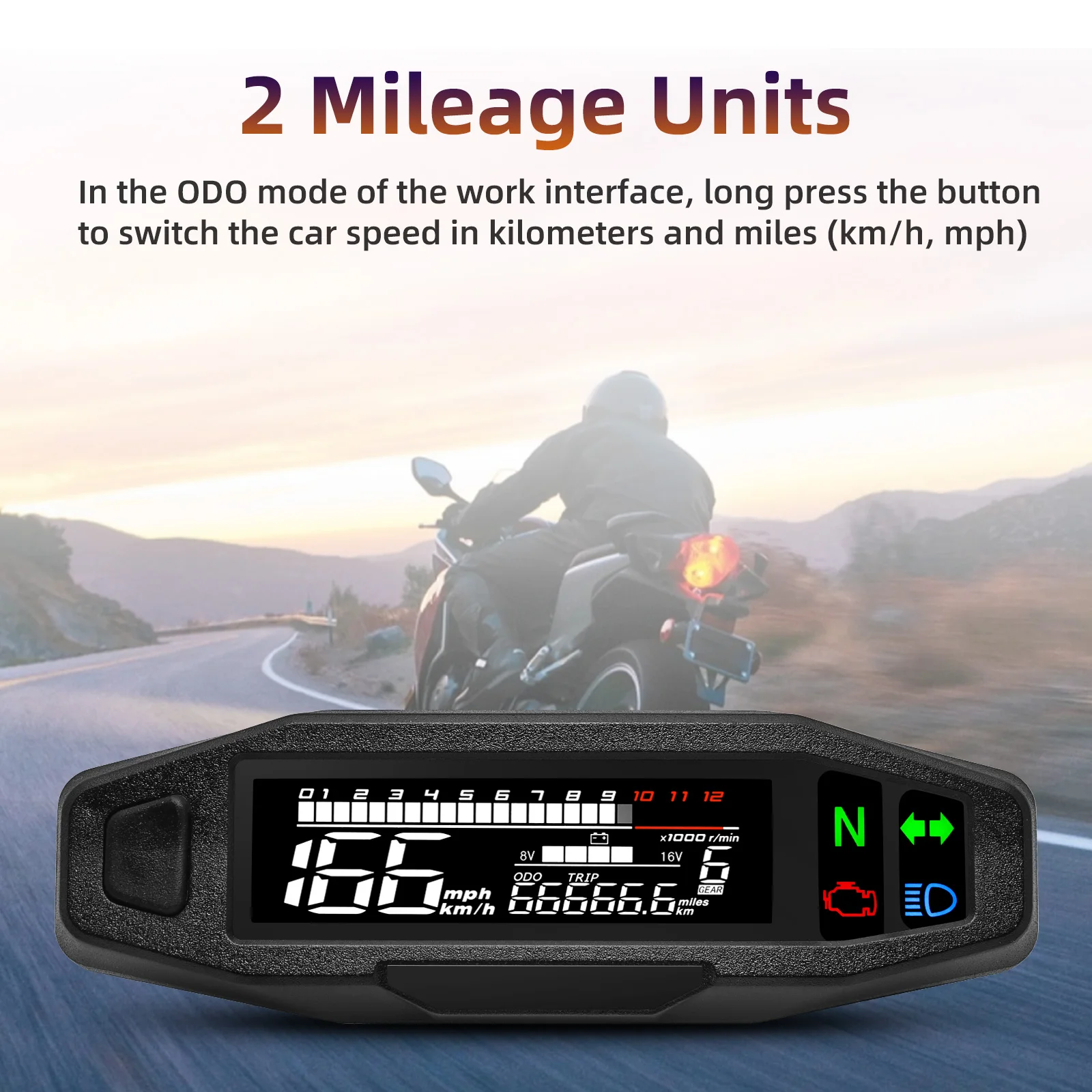 Motorcycle Speedometer Universal Digital Dashboard Instrument with Turn Signal Light Km/h Hour Meter Oil Gauge