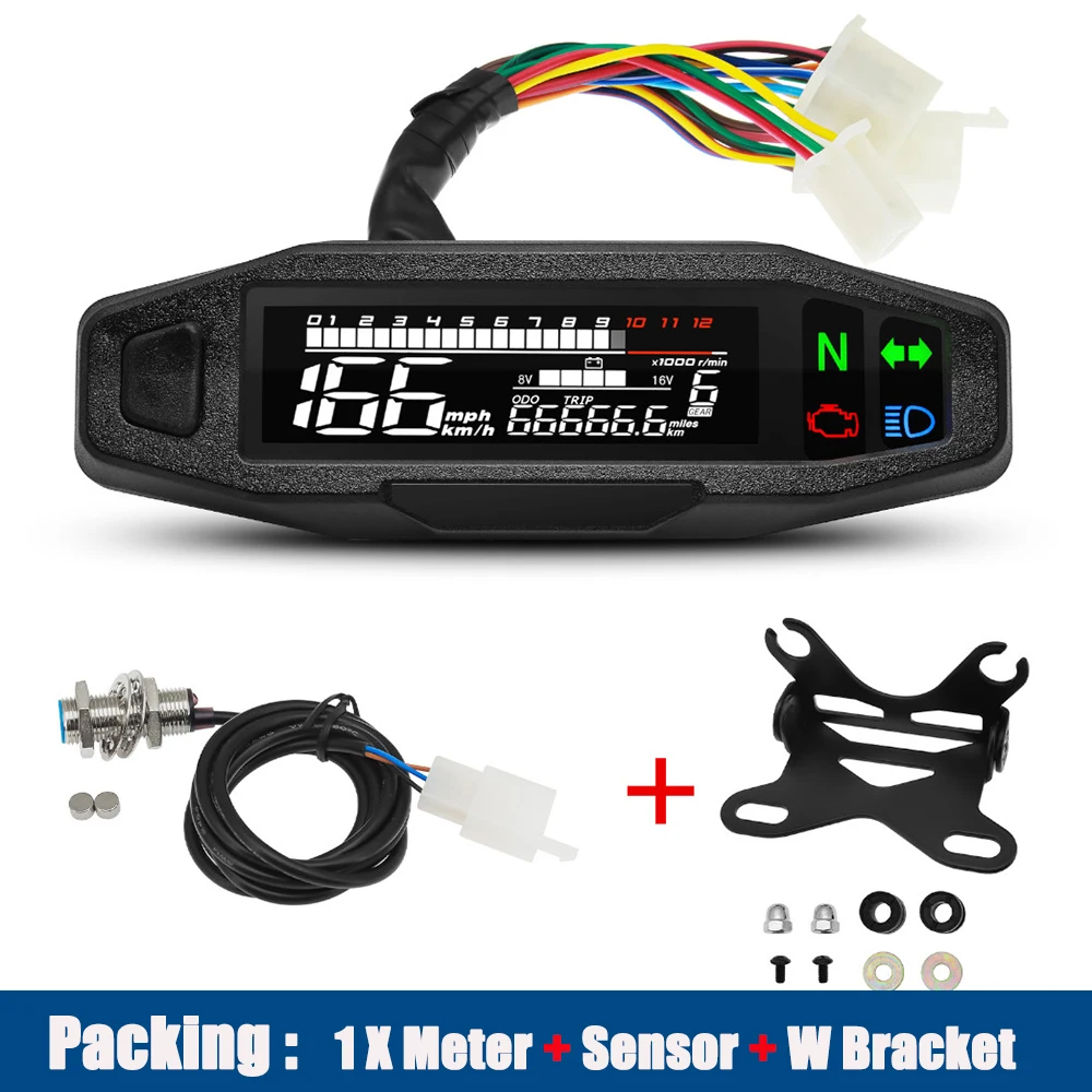 Motorcycle Speedometer Universal Digital Dashboard Instrument with Turn Signal Light Km/h Hour Meter Oil Gauge Motorcycle Speedometer Universal Digital Dashboard Instrument with Turn Signal Light Km/h Hour Meter Oil Gauge