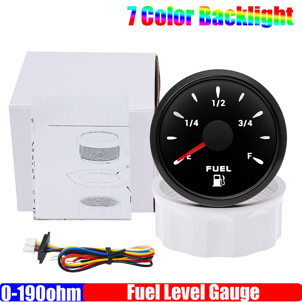 7 Color Light Waterproof IP67 Oil Tank Meter Indicator Car Yacht 12V 24V 7 Color Light Waterproof IP67 Oil Tank Meter Indicator Car Yacht 12V 24V
