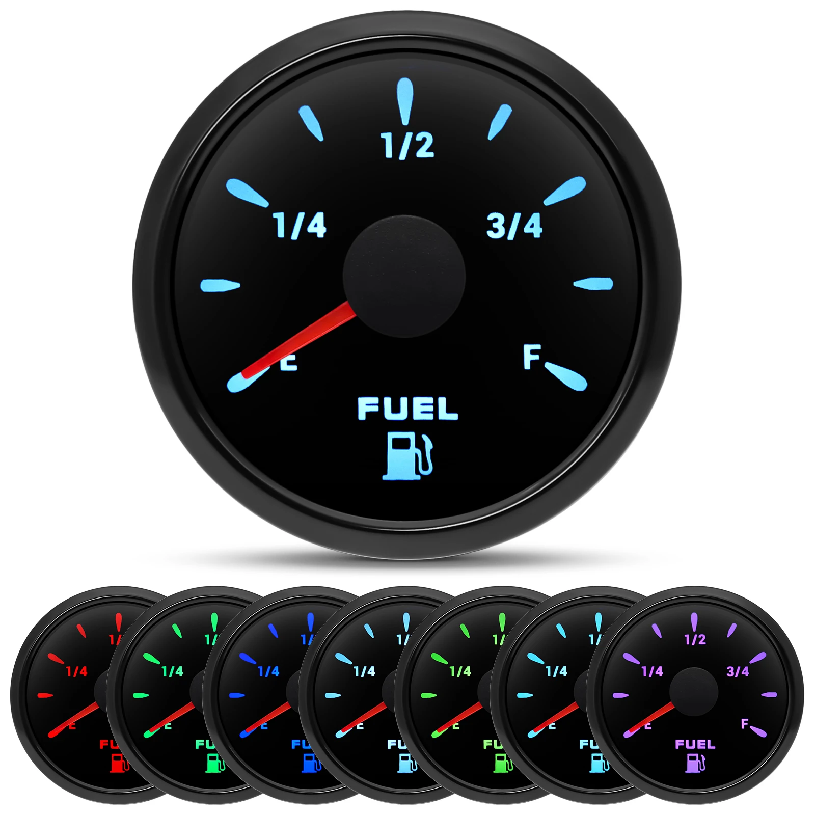 7 Color Light Waterproof IP67 Oil Tank Meter Indicator Car Yacht 12V 24V 7 Color Light Waterproof IP67 Oil Tank Meter Indicator Car Yacht 12V 24V
