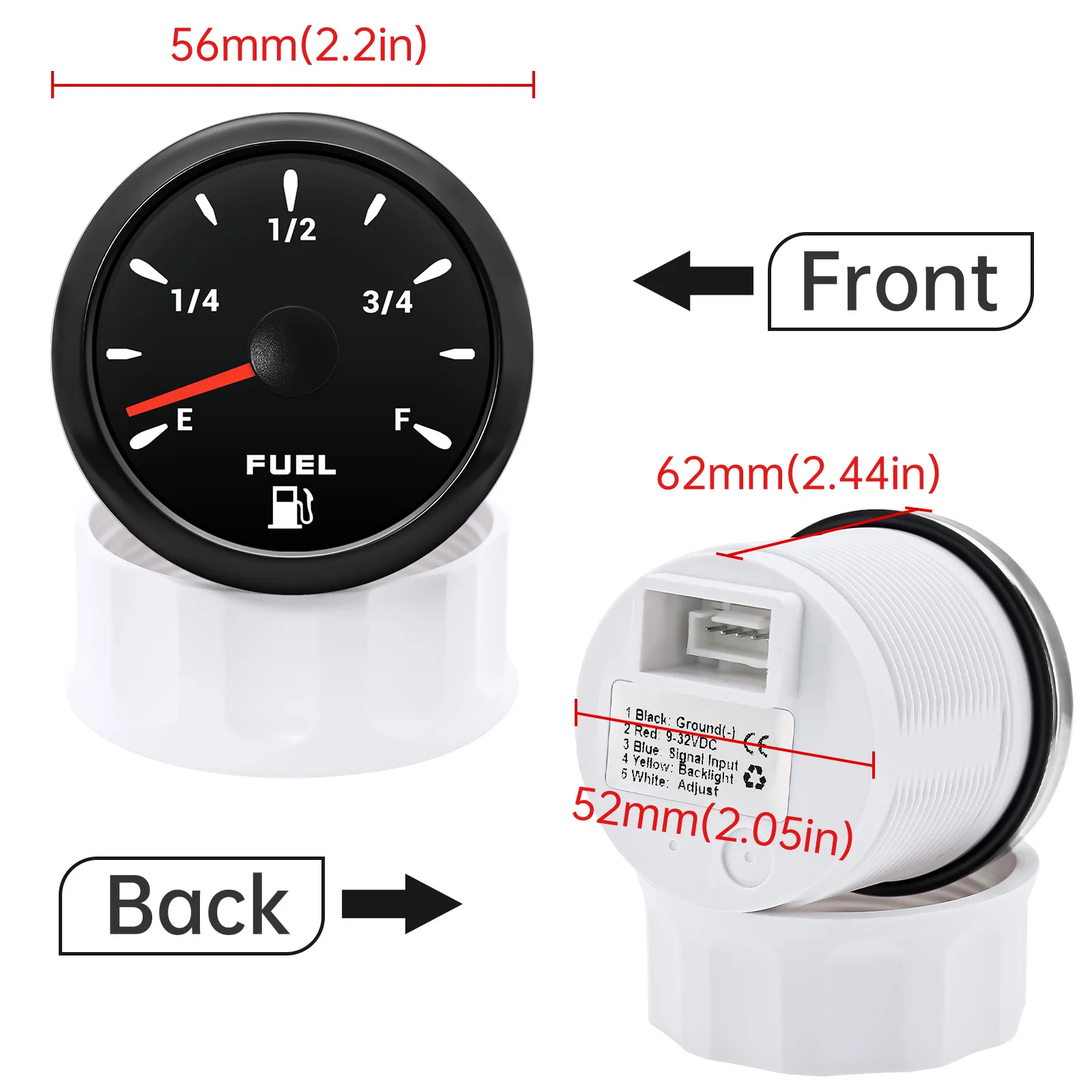 7 Color Light Waterproof IP67 Oil Tank Meter Indicator Car Yacht 12V 24V 7 Color Light Waterproof IP67 Oil Tank Meter Indicator Car Yacht 12V 24V