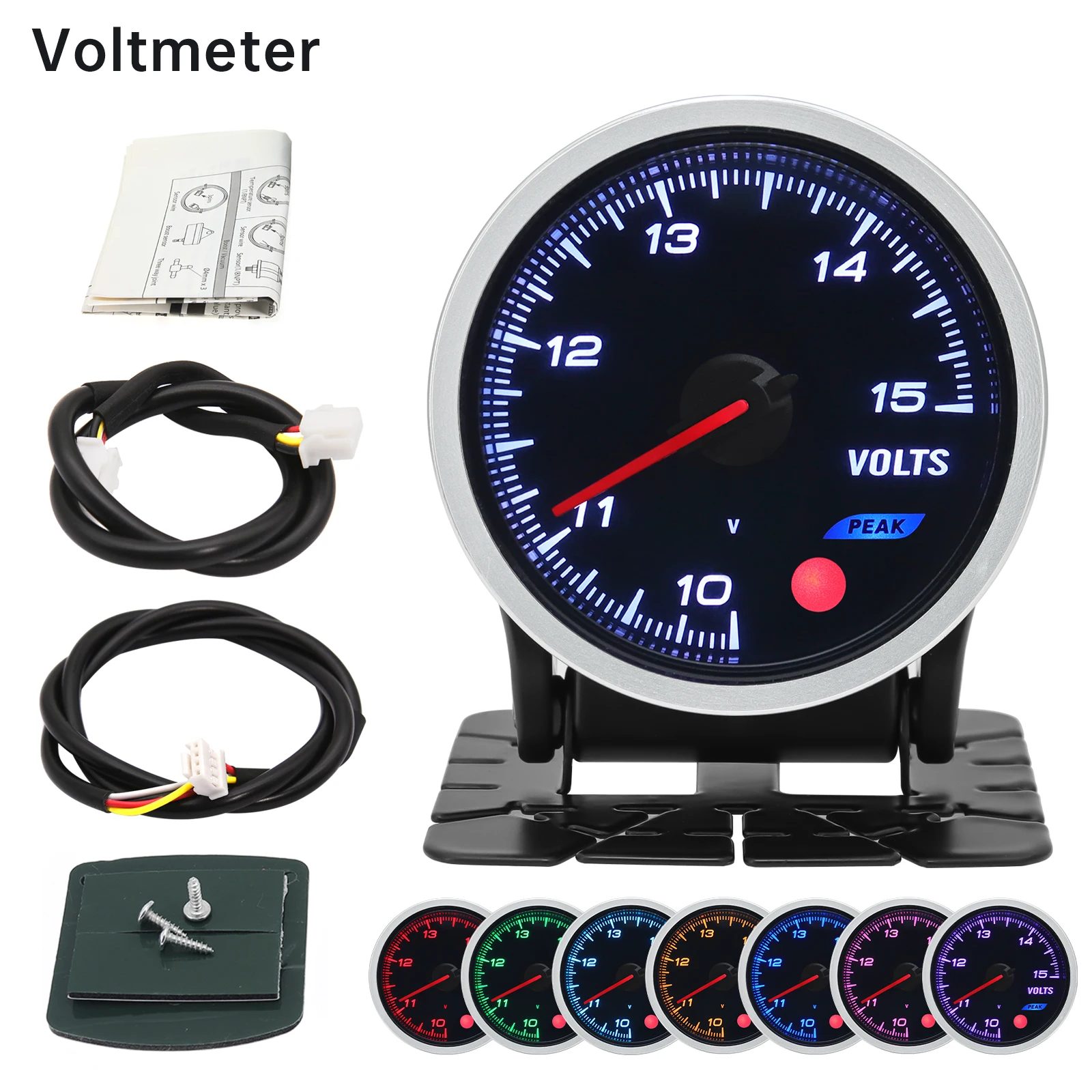 8 Color Racing Car Oil Pressure Water Oil Temp EGT Exhaust Temp Turbo Boost Tachometer Gauge Meter