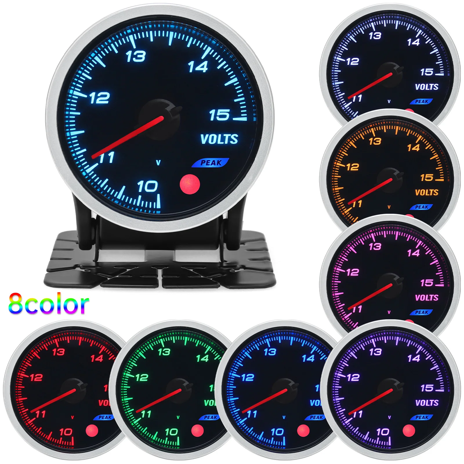 8 Color Racing Car Oil Pressure Water Oil Temp EGT Exhaust Temp Turbo Boost Tachometer Gauge Meter