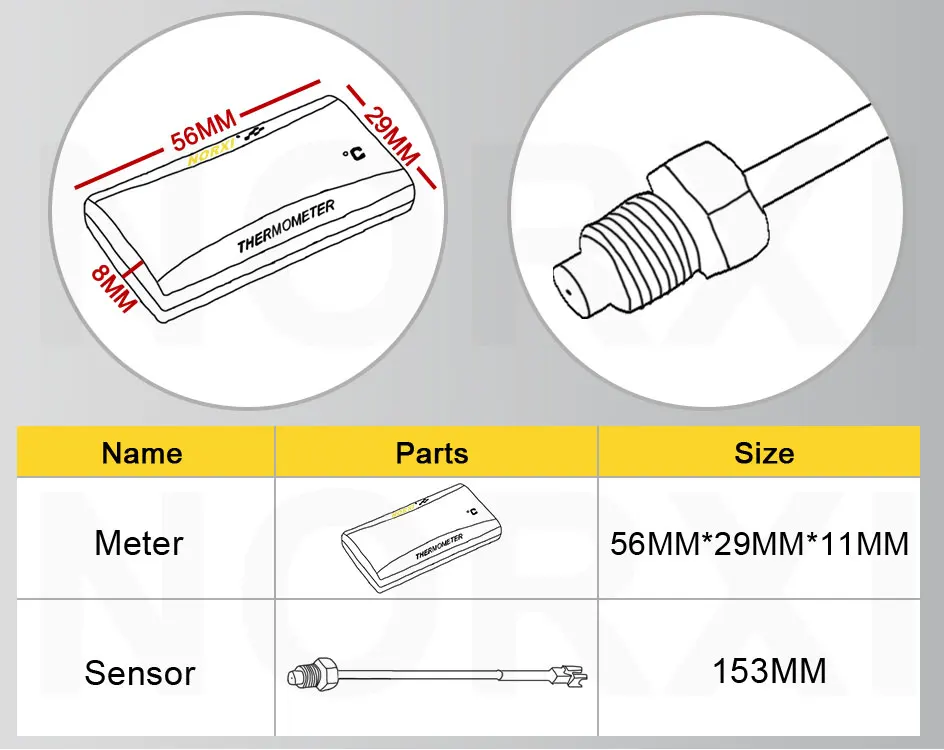 Motorcycle Water Temperature Mini Meter Motorcycle Water Temperature Mini Meter