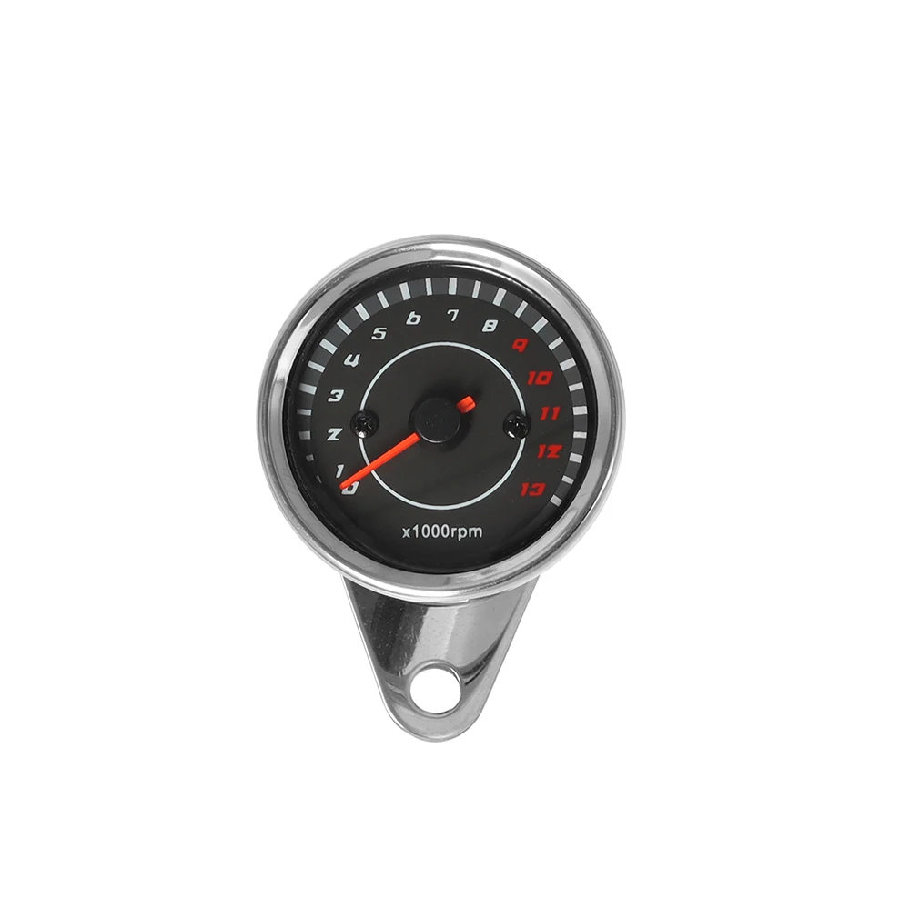 1000rpm Universal Motorcycle Tachometer LED Screen DC 12V Meter Gauge