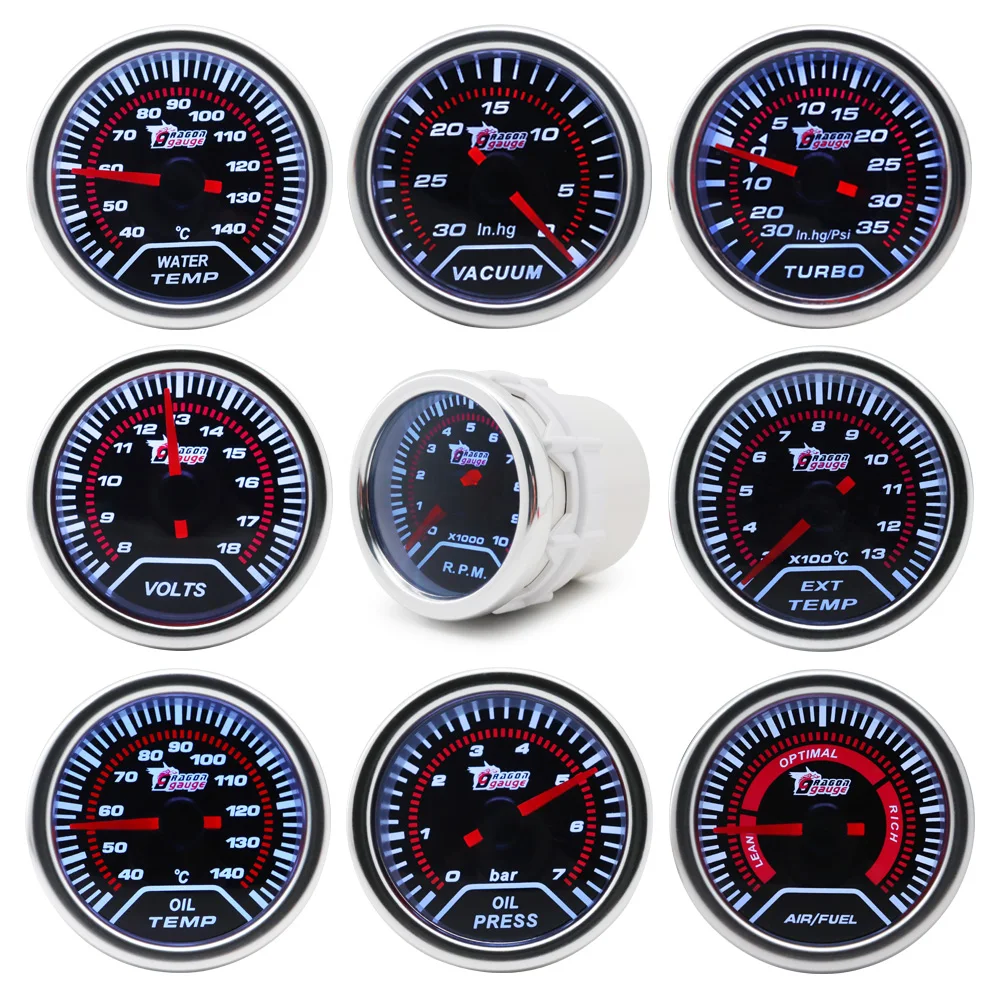 Boost/Water Temp/Oil Temp/Oil Press/Voltage/Tachometer/Air Fuel Ratio/EGT