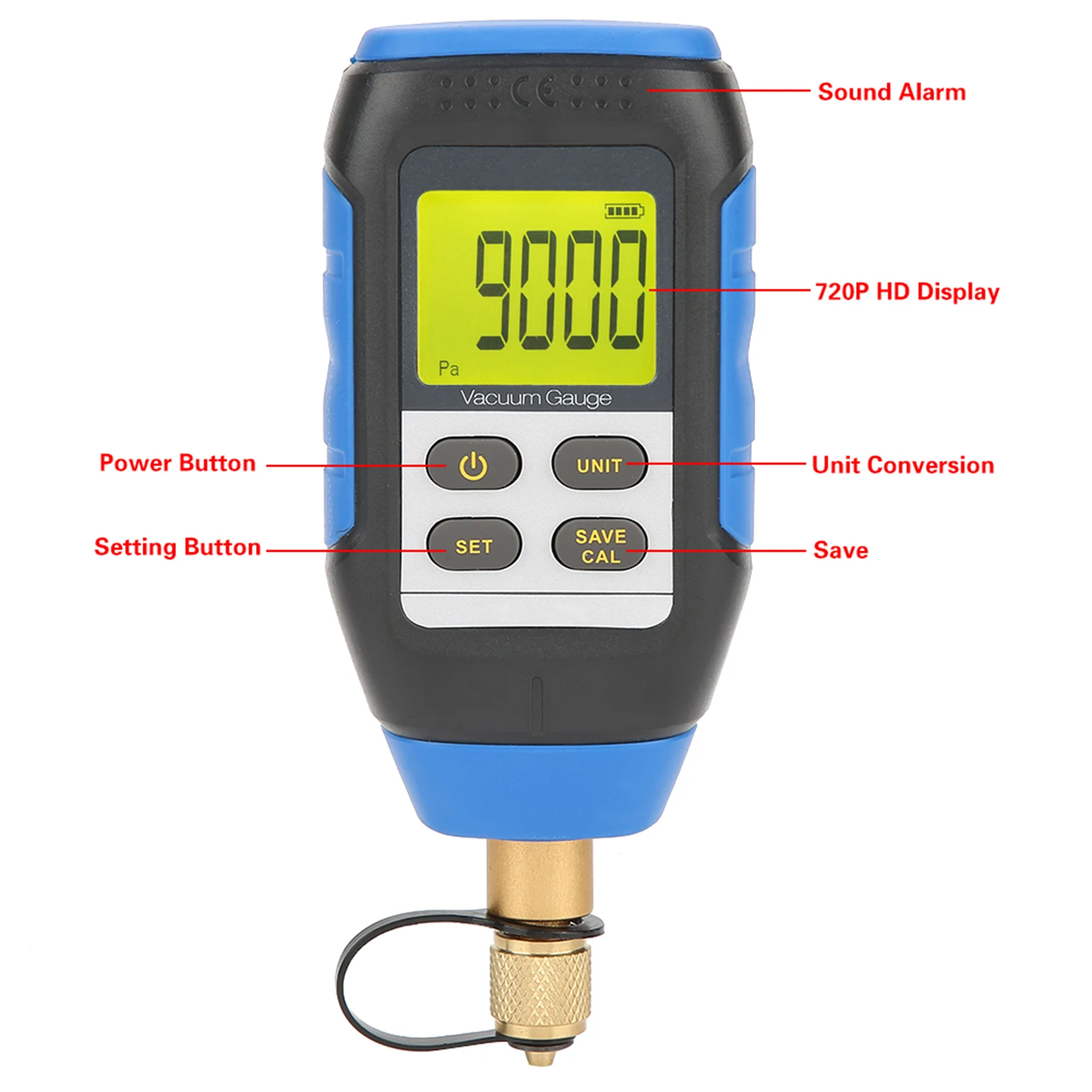 High Precision Digital Vacuum Gauge for Atmospheric Environment 0-50°C