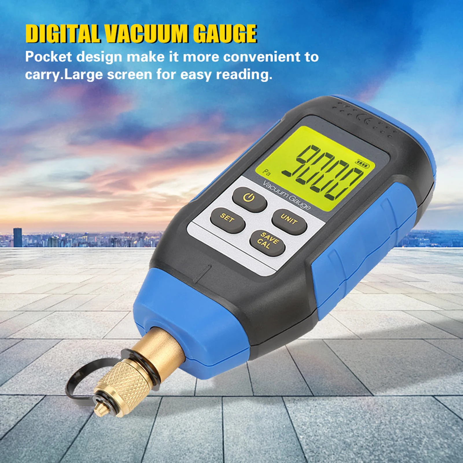 High Precision Digital Vacuum Gauge for Atmospheric Environment 0-50°C