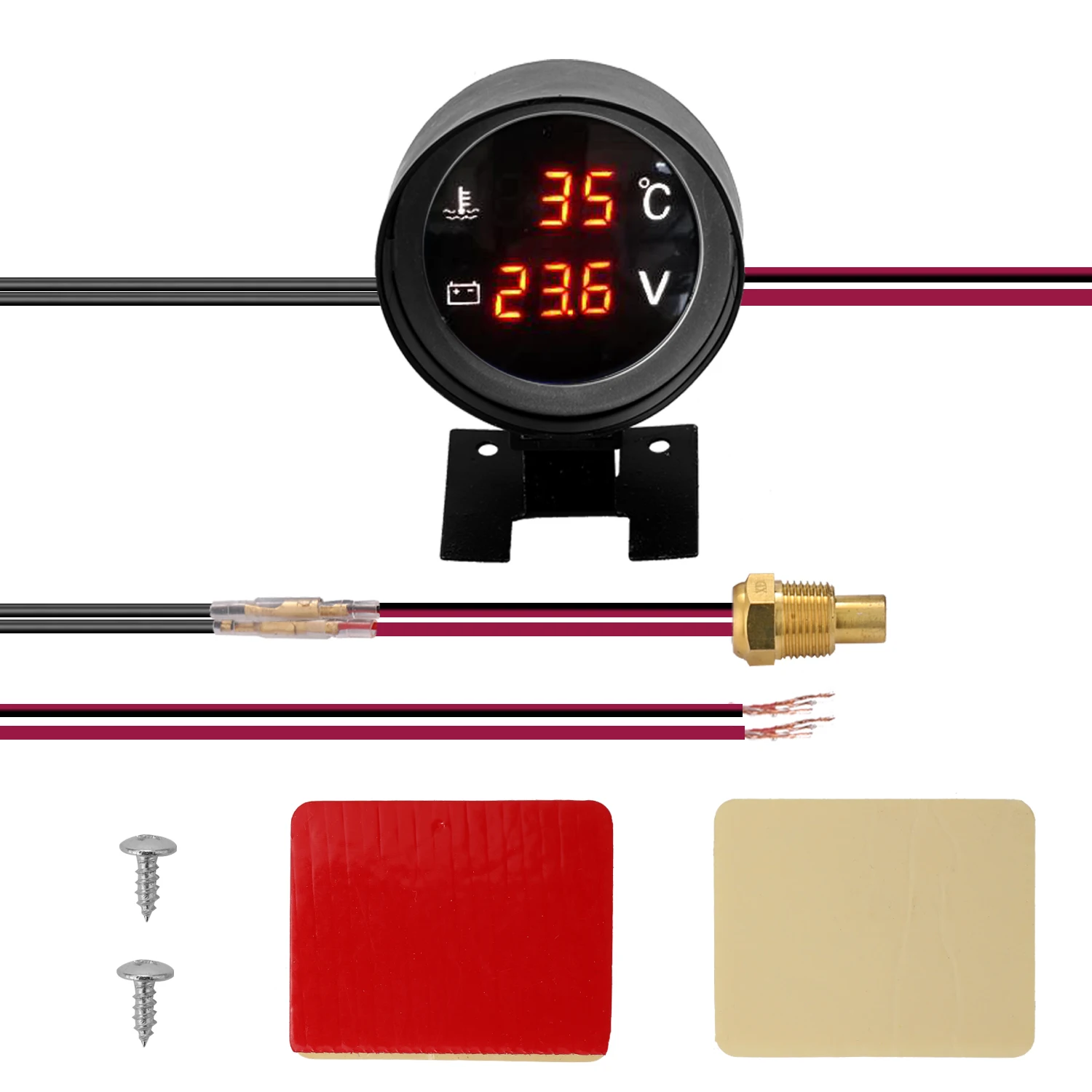 Round Led Digital Car Truck Water Temp Gauge