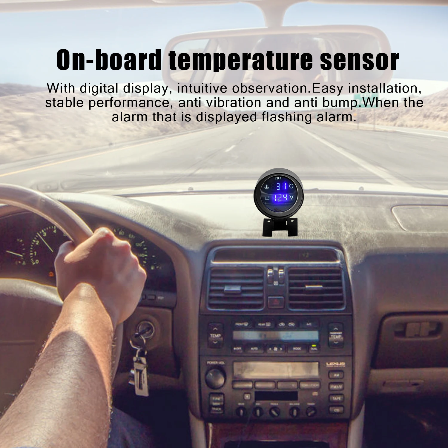 Round Led Digital Car Truck Water Temp Gauge