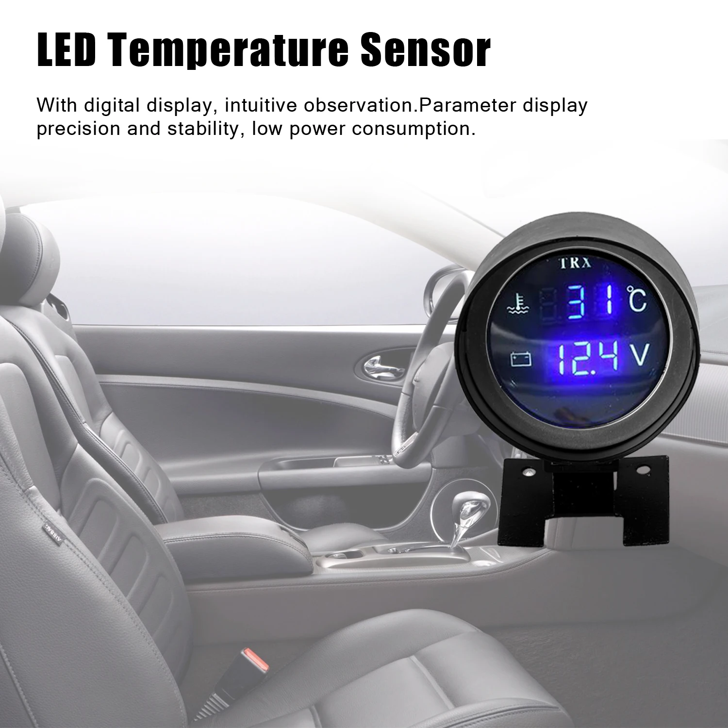 Round Led Digital Car Truck Water Temp Gauge