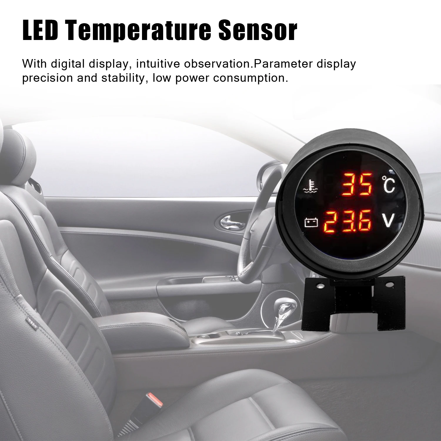 Round Led Digital Car Truck Water Temp Gauge