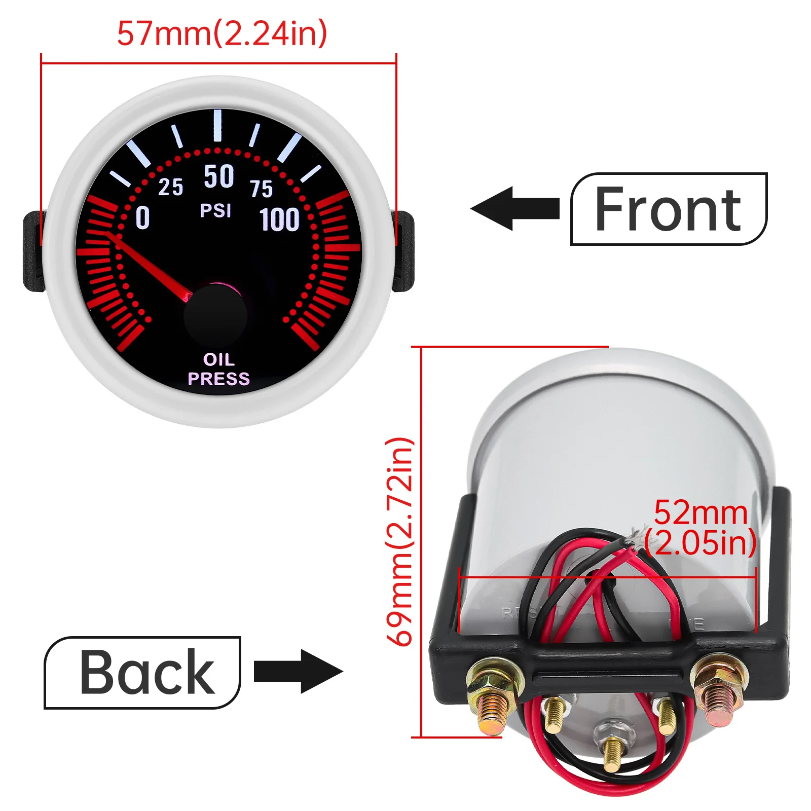 Smoke Len PSI/BAR Turbo Boost Gauge Meter Smoke Len PSI/BAR Turbo Boost Gauge Meter