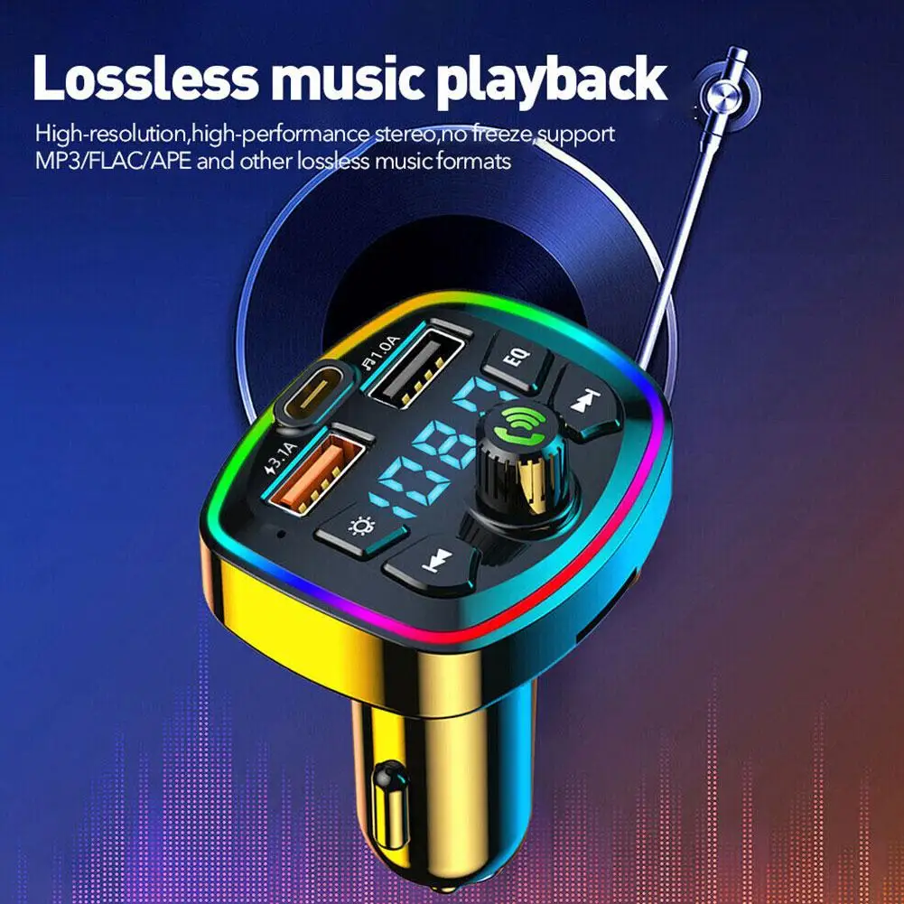Car Hands-Free Bluetooth-compaitable 5.0 FM Transmitter Car Hands-Free Bluetooth-compaitable 5.0 FM Transmitter