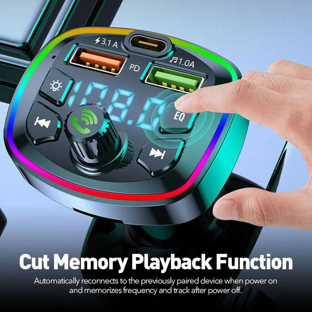 Car Hands-Free Bluetooth-compaitable 5.0 FM Transmitter Car Hands-Free Bluetooth-compaitable 5.0 FM Transmitter