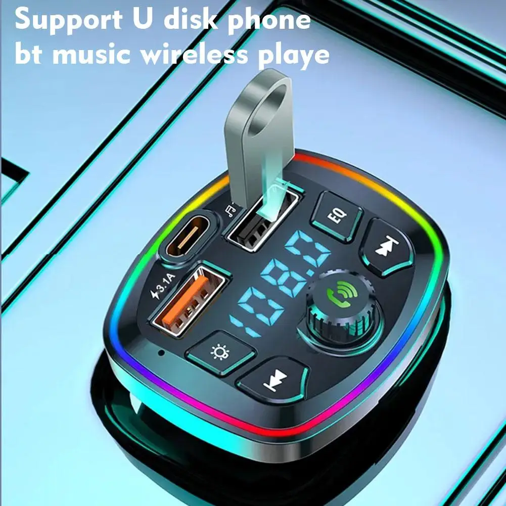 Car Hands-Free Bluetooth-compaitable 5.0 FM Transmitter Car Hands-Free Bluetooth-compaitable 5.0 FM Transmitter