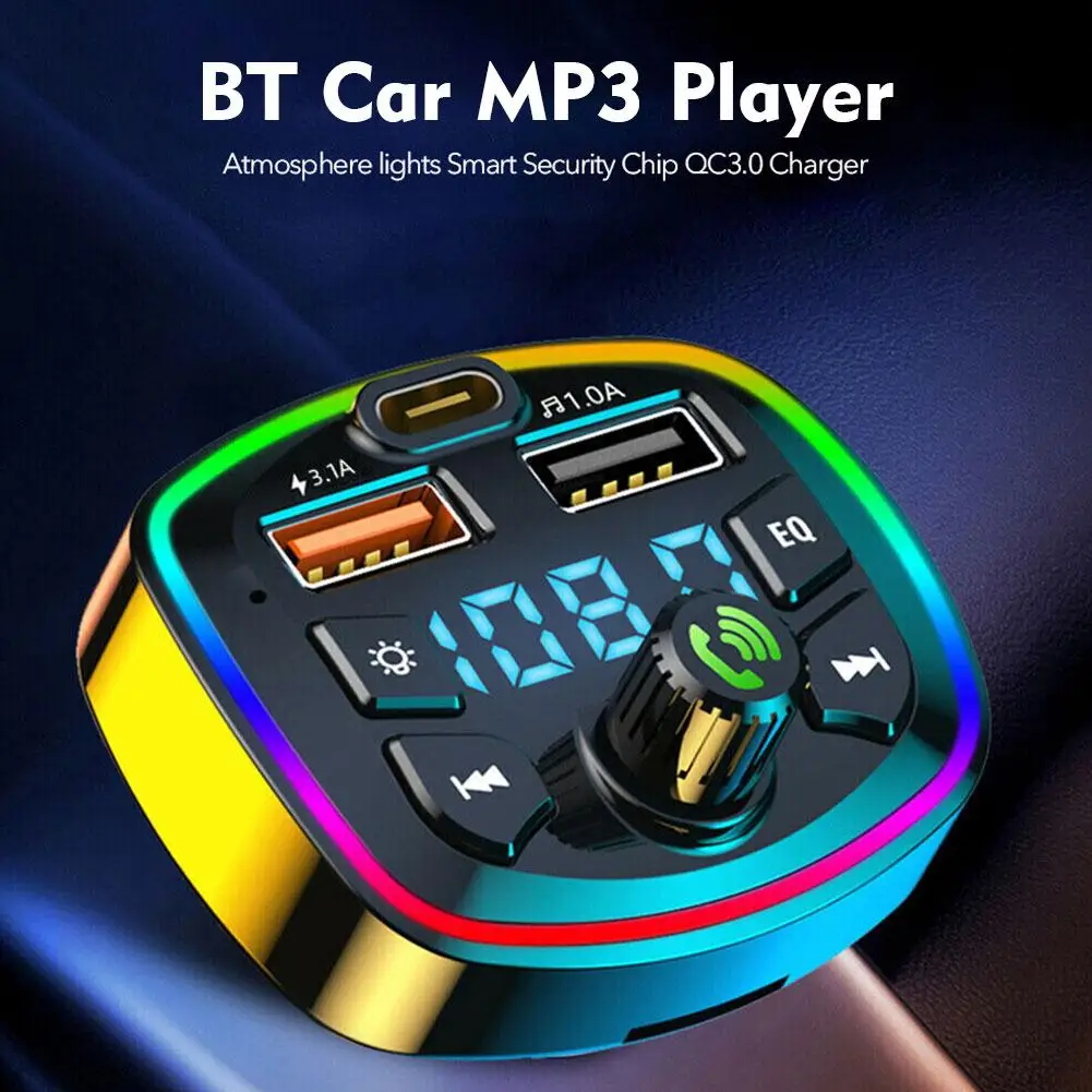 Car Hands-Free Bluetooth-compaitable 5.0 FM Transmitter Car Hands-Free Bluetooth-compaitable 5.0 FM Transmitter