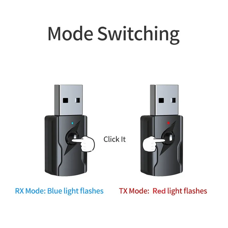 USB & 3.5mm AUX Bluetooth 5.3 Dongle Audio Receiver Transmitter