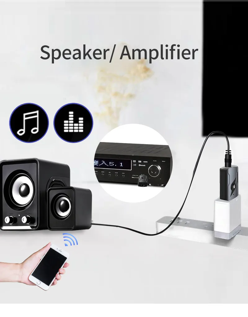 USB & 3.5mm AUX Bluetooth 5.3 Dongle Audio Receiver Transmitter