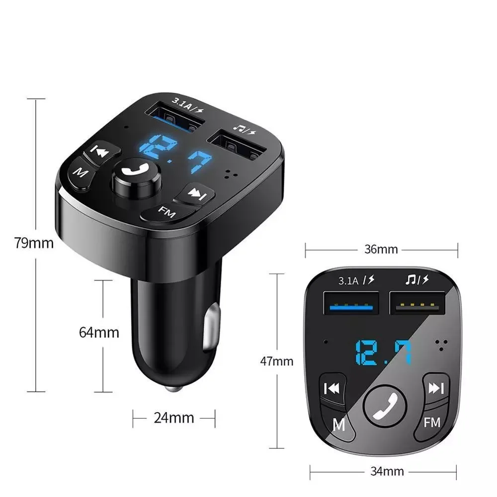 Car Mp3 Player Dual Usb Fast Charger