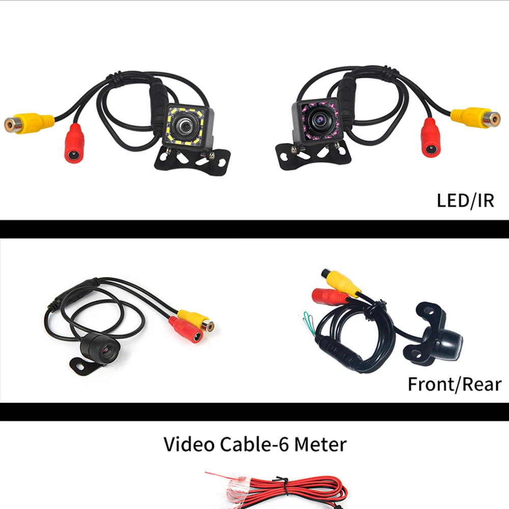 Hippcron Car Rear View Camera 4 LED Night Vision Reversing Auto Parking Monitor