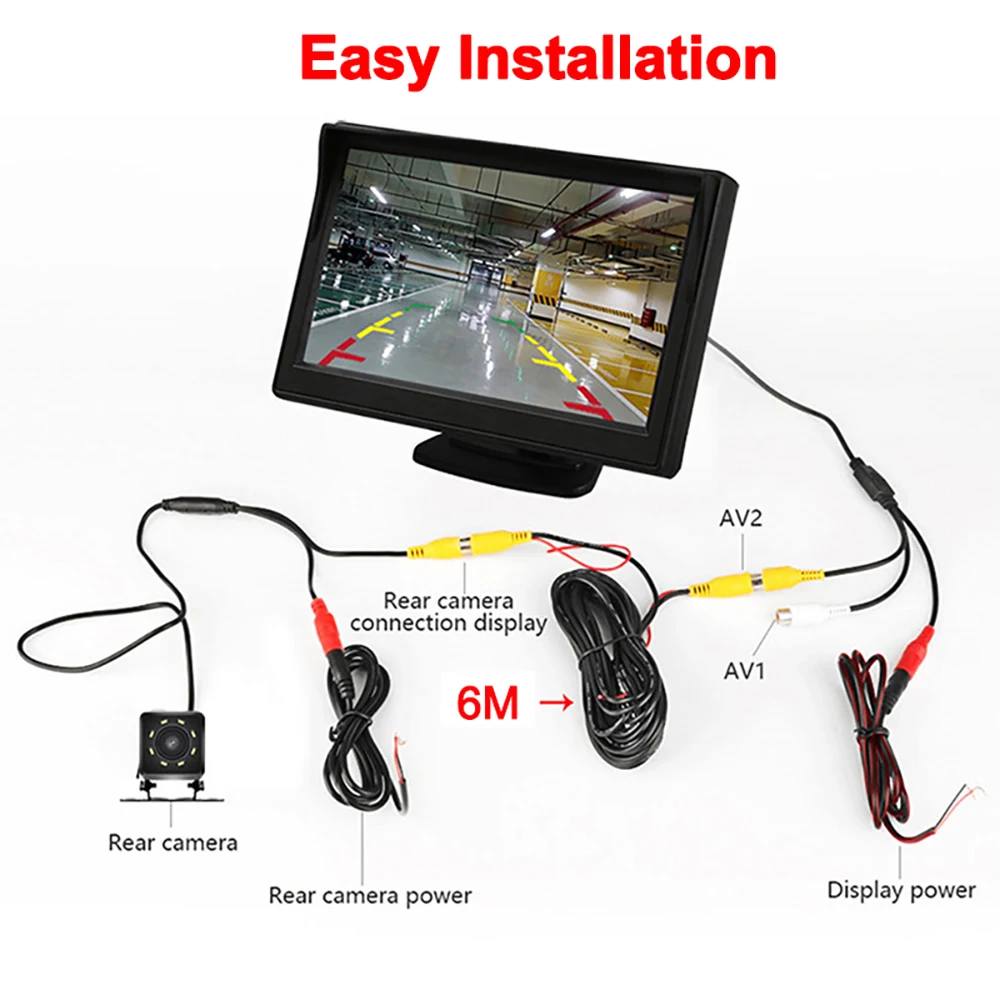 Hippcron Car Rear View Camera 4 LED Night Vision Reversing Auto Parking Monitor Hippcron Car Rear View Camera 4 LED Night Vision Reversing Auto Parking Monitor