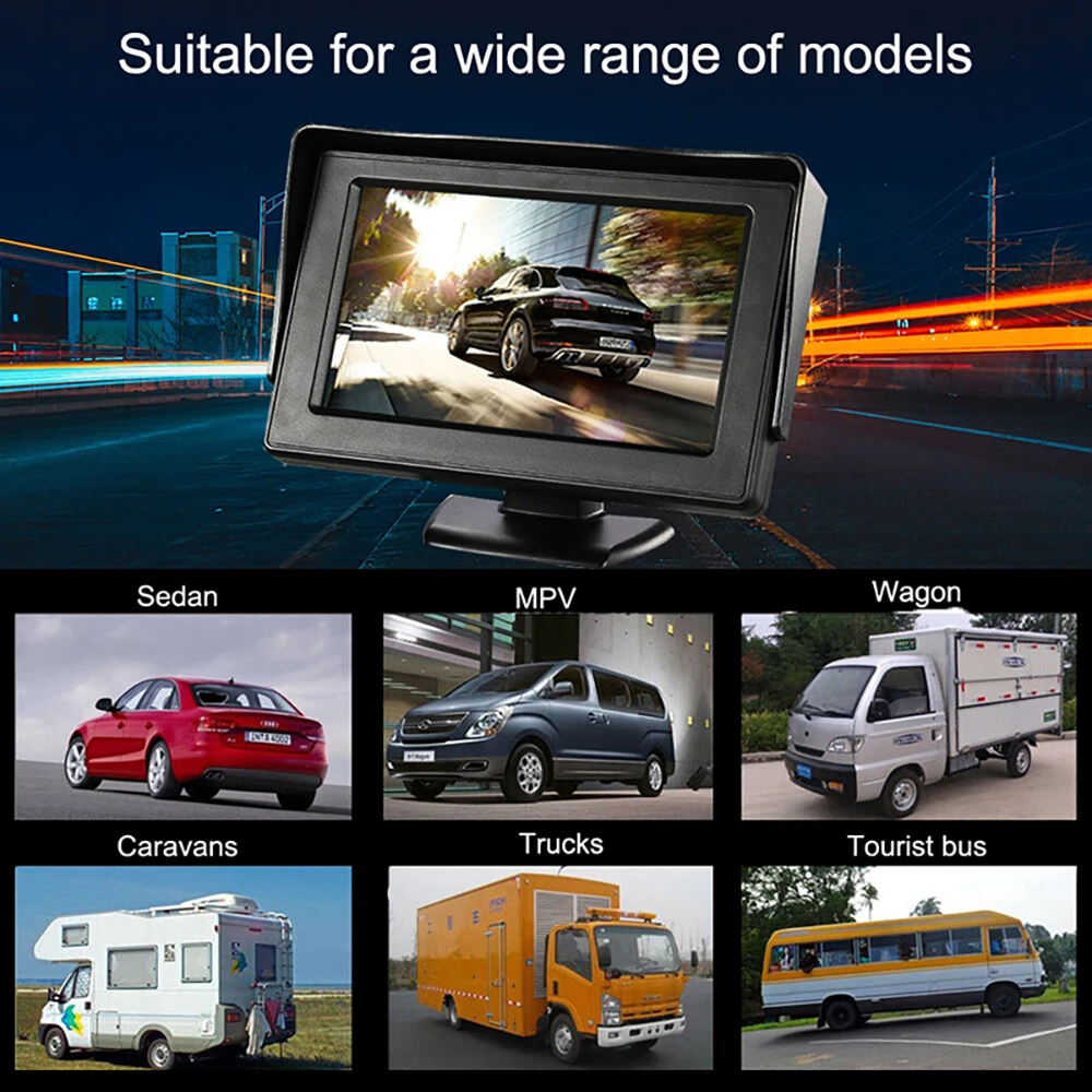 Hippcron Car Rear View Camera 4 LED Night Vision Reversing Auto Parking Monitor Hippcron Car Rear View Camera 4 LED Night Vision Reversing Auto Parking Monitor