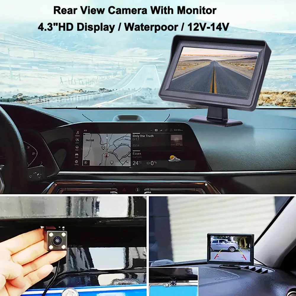 Hippcron Car Rear View Camera 4 LED Night Vision Reversing Auto Parking Monitor Hippcron Car Rear View Camera 4 LED Night Vision Reversing Auto Parking Monitor