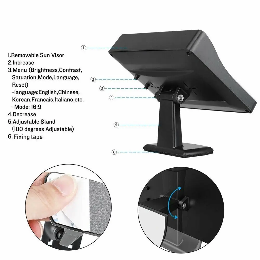 Hippcron Car Rear View Camera 4 LED Night Vision Reversing Auto Parking Monitor Hippcron Car Rear View Camera 4 LED Night Vision Reversing Auto Parking Monitor