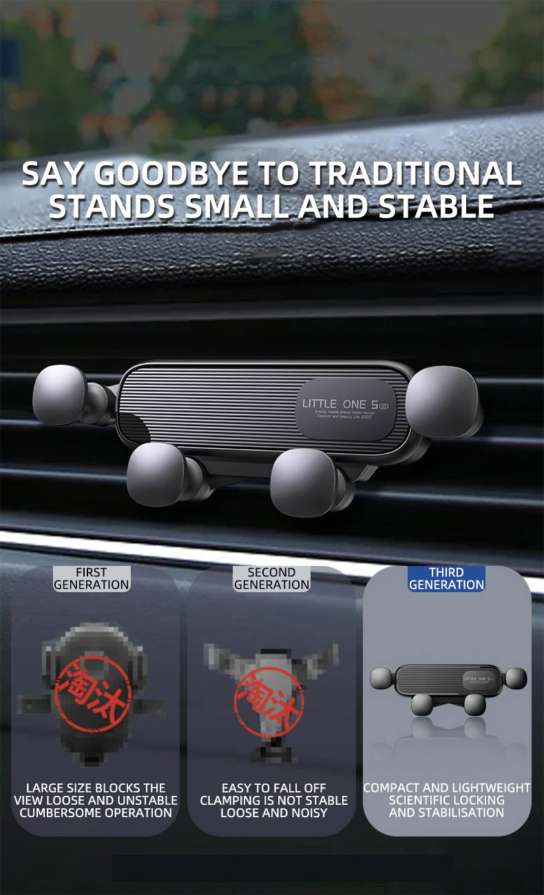 Gravity Car Phone Holder for 4.7-7 inch Mobile Phone