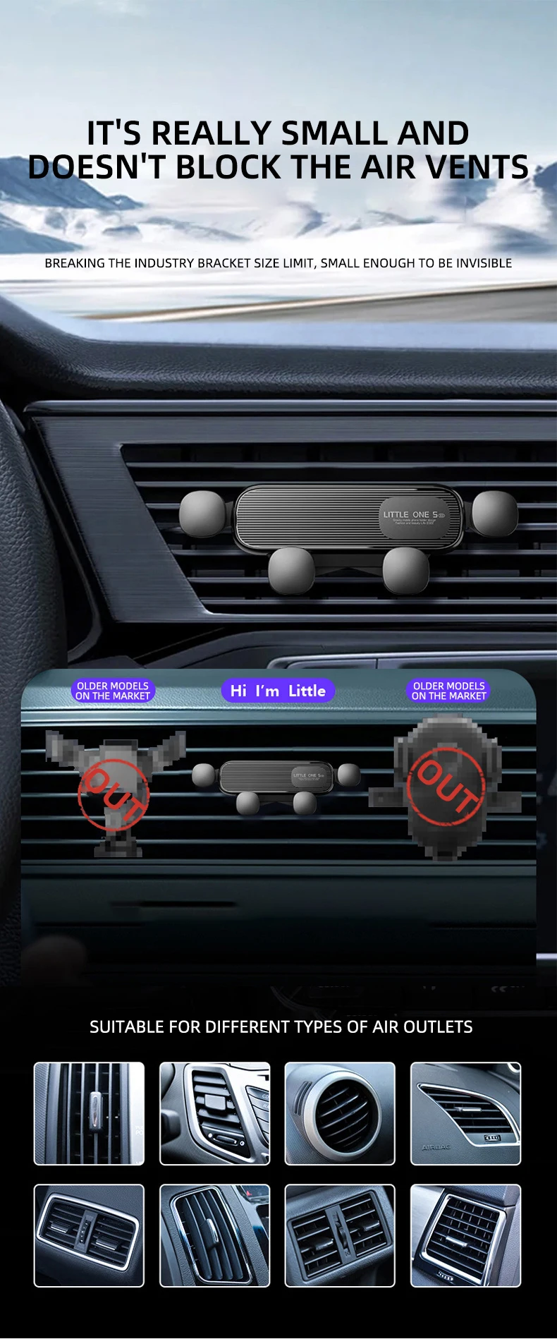 Gravity Car Phone Holder for 4.7-7 inch Mobile Phone