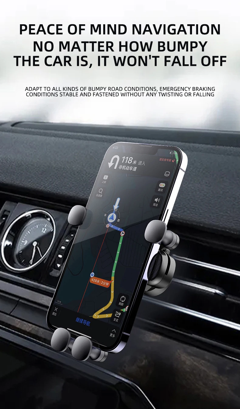 Gravity Car Phone Holder for 4.7-7 inch Mobile Phone