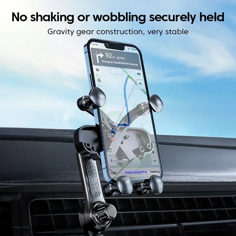 Car Air Vents Clip Mount Stand Extension Rod 360° Rotatable Gravity Car Phone Holder