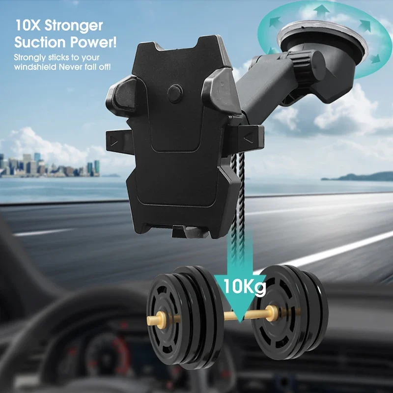 Universal Suction Cup Car Phone Holder 360° Dashboard Windshield Mobile Phone Mount Stand